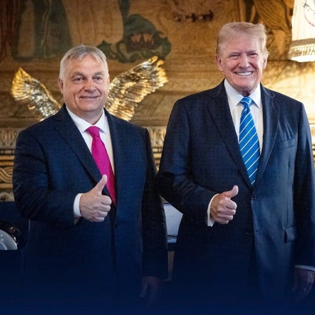 Victor Orbán, prime minister of Hungary with Donald Trump ...